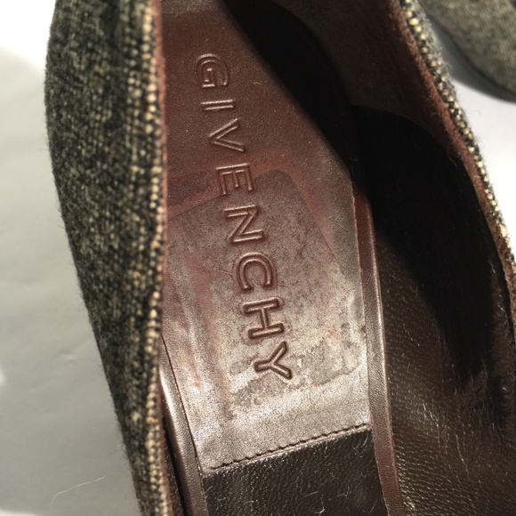 New GIVENCHY Tweed & Leather Heels Pumps NWOB Square Toe - Picture 3 of 8